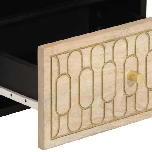  2 db tömör mangófa éjjeliszekrény 40 x 33 x 46 cm