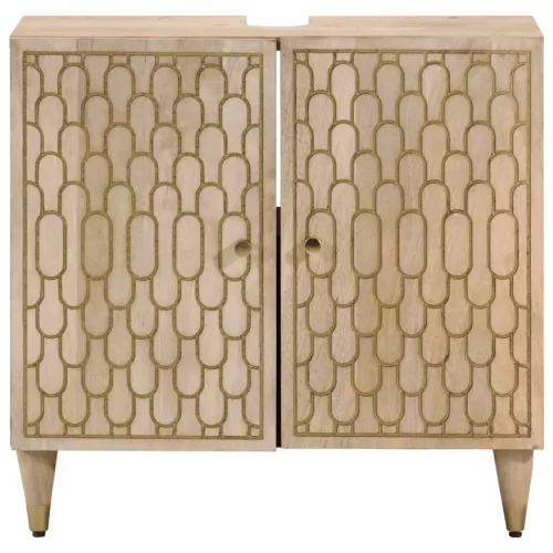  tömör mangófa fürdőszobai mosdószekrény 62 x 33 x 58 cm