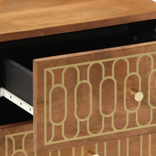  2 db tömör mangófa éjjeliszekrény 40 x 33 x 46 cm