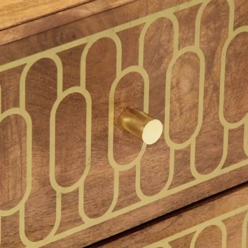  2 db tömör mangófa éjjeliszekrény 40 x 33 x 46 cm