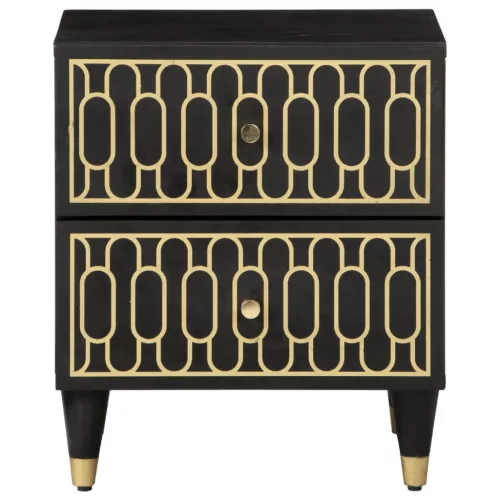  2 db tömör mangófa éjjeliszekrény 40 x 33 x 46 cm