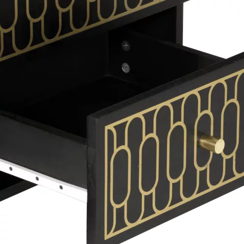  2 db tömör mangófa éjjeliszekrény 40 x 33 x 46 cm