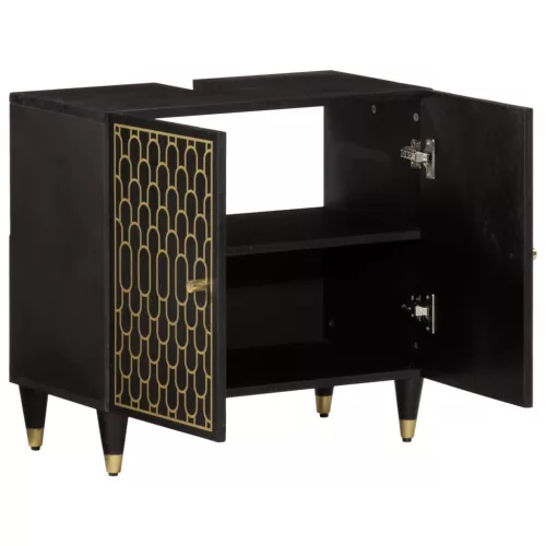  tömör mangófa fürdőszobai mosdószekrény 62 x 33 x 58 cm