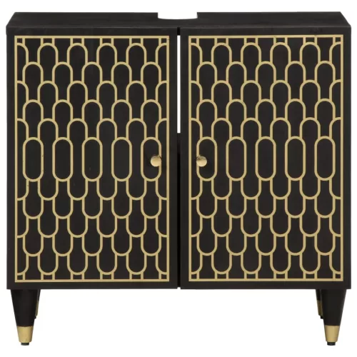  tömör mangófa fürdőszobai mosdószekrény 62 x 33 x 58 cm