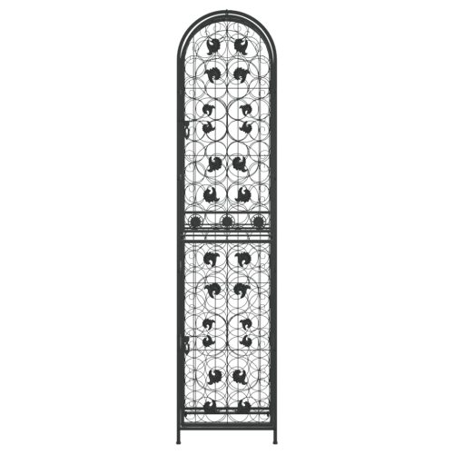  fekete kovácsoltvas bortartó 73 palackhoz 45 x 36 x 200 cm0