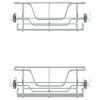  2 db ezüstszínű kihúzható drótkosár 45 cm