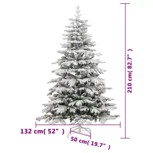  csuklópántos műkarácsonyfa hóval 210 cm