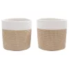  2 db barna és fehér pamut tárolókosár Ø28 x 28 cm