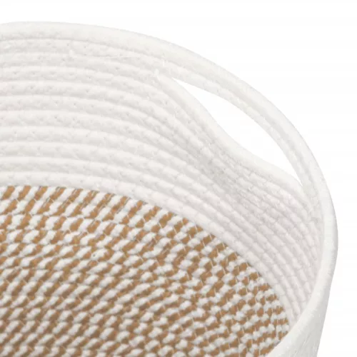  2 db barna és fehér pamut tárolókosár Ø28 x 28 cm