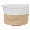  bézs-fehér pamut szennyeskosár Ø55 x 36 cm