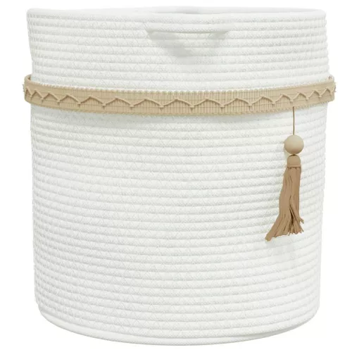  fehér pamut tárolókosár Ø38 x 36 cm