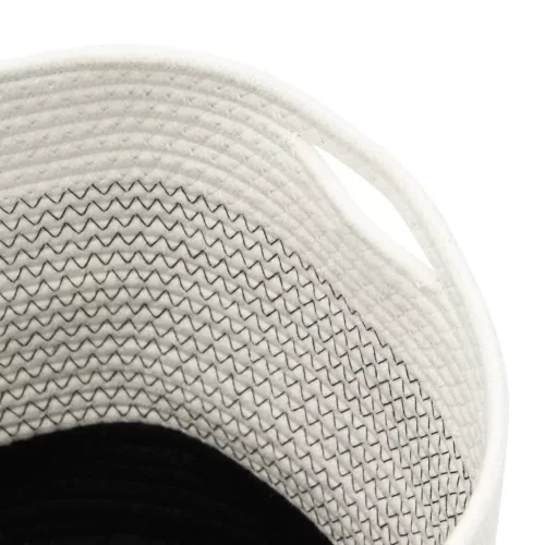  2 db fehér-fekete pamut tárolókosár