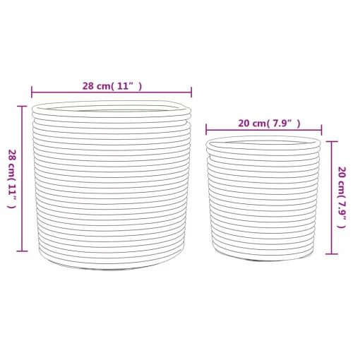  2 db fehér-fekete pamut tárolókosár