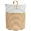  bézs-fehér pamut tárolókosár Ø38 x 46 cm