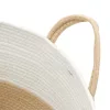  bézs-fehér pamut tárolókosár Ø38 x 46 cm