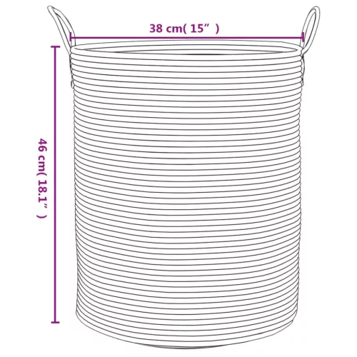  barna-fehér pamut tárolókosár Ø38 x 46 cm