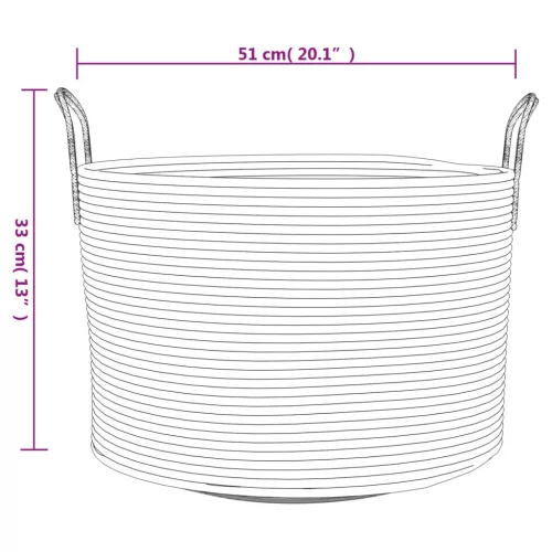  szürke-fehér pamut tárolókosár Ø51 x 33 cm