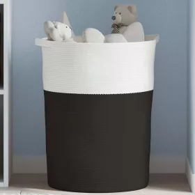  fekete-fehér pamut tárolókosár Ø49 x 65 cm