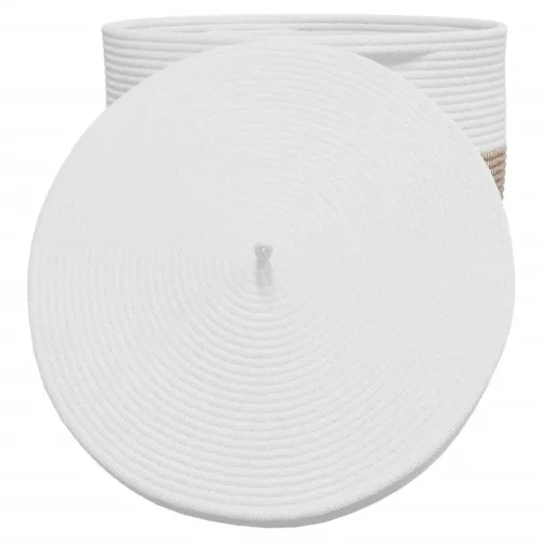  barna és fehér pamut tárolókosár fedéllel Ø40 x 35 cm