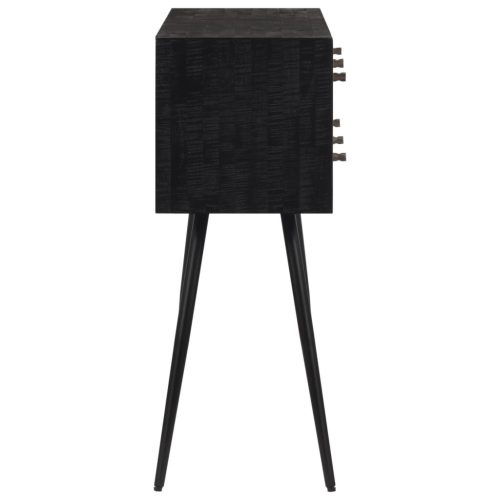  tömör újrahasznosított tíkfa tálalóasztal fiókkal 116x30x76 cm