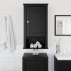  BERG fekete tömör fenyőfa fürdőszobaszekrény 40x27x71,5 cm