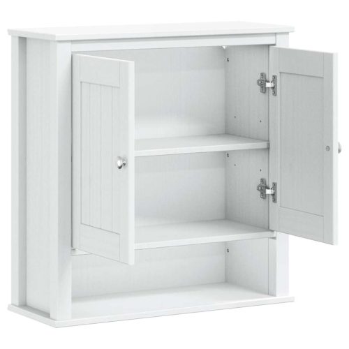  BERG fehér tömör fa fürdőszobai faliszekrény 69,5x27x71,5 cm