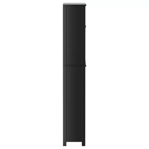  BERG fekete tömör fa mosógépszekrény 76 x 27 x 164,5 cm