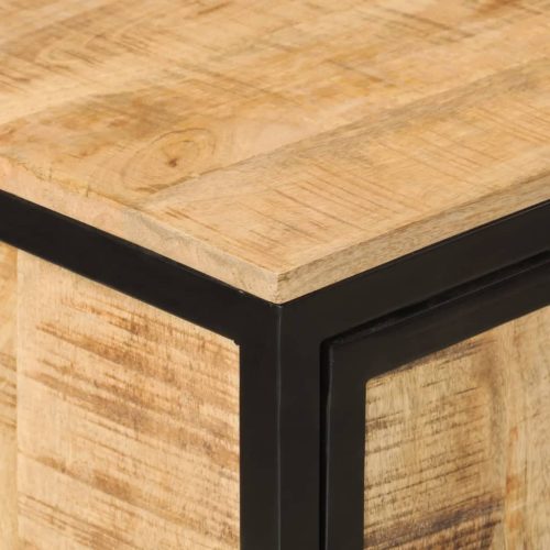  tömör mangófa és vas fürdőszobai szekrény 40 x 27 x 90 cm