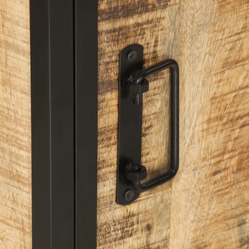  tömör mangófa és vas fürdőszobai szekrény 40 x 27 x 90 cm