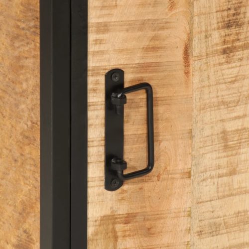  tömör mangófa és vas fürdőszobai szekrény 40 x 27 x 90 cm