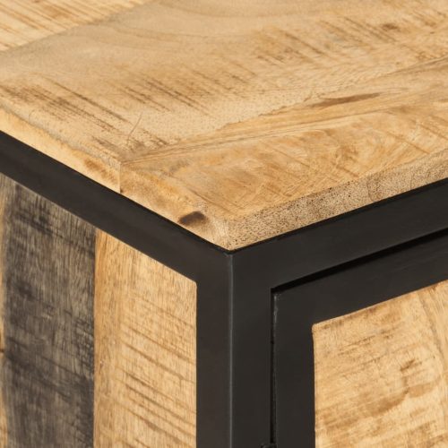  vas és tömör mangófa fürdőszobai mosdószekrény 55 x 35 x 60 cm