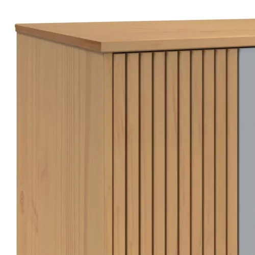  OLDEN szürke és barna tömör fenyőfa gardrób 76,5 x 53 x 172 cm