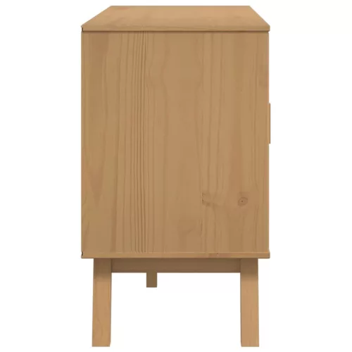  OLDEN barna tömör fenyőfa tálalószekrény 114 x 43 x 73,5 cm