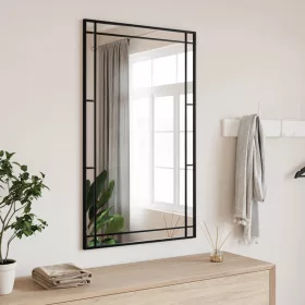  fekete téglalap alakú vas fali tükör 60 x 100 cm