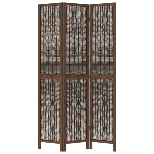  3 paneles sötétbarna tömör császárfa térelválasztó