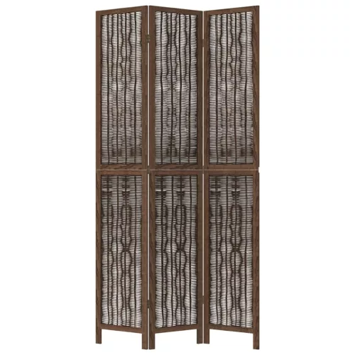  3 paneles sötétbarna tömör császárfa térelválasztó