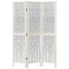  3 paneles fehér tömör császárfa térelválasztó