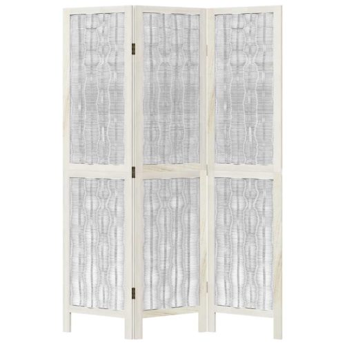  3 paneles fehér tömör császárfa térelválasztó