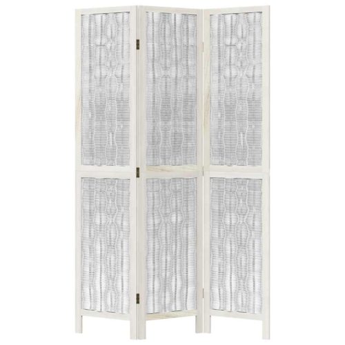  3 paneles fehér tömör császárfa térelválasztó