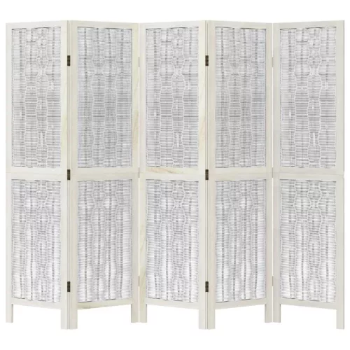  5 paneles fehér tömör császárfa térelválasztó
