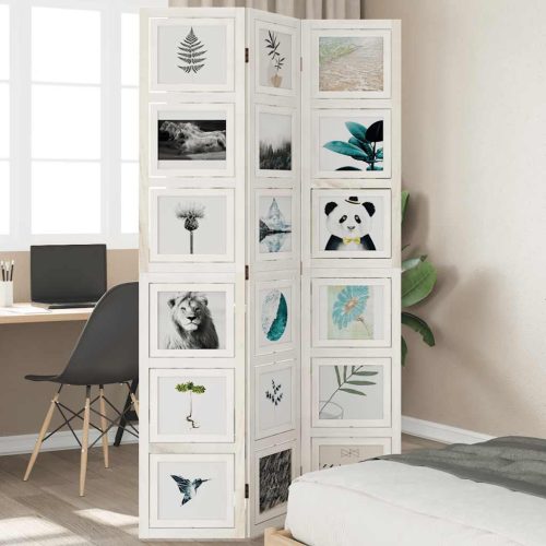  3 paneles fehér tömör császárfa térelválasztó