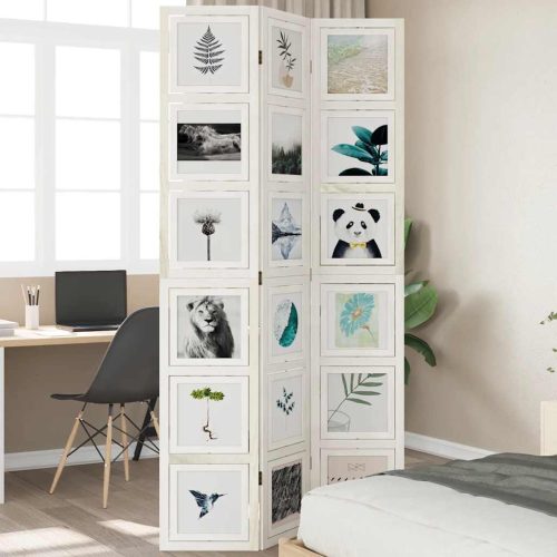  3 paneles fehér tömör császárfa térelválasztó