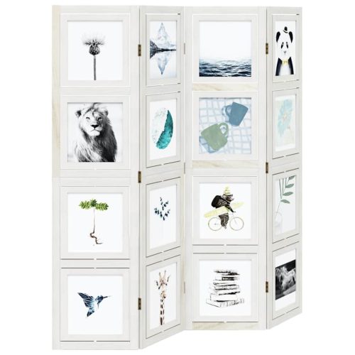  4 paneles fehér tömör császárfa térelválasztó