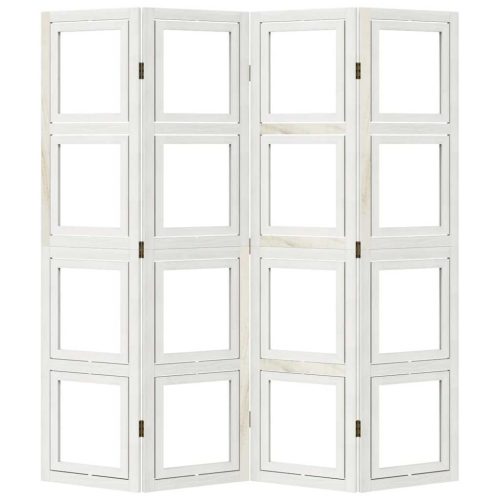  4 paneles fehér tömör császárfa térelválasztó