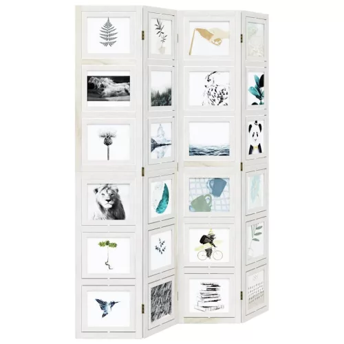  4 paneles fehér tömör császárfa térelválasztó