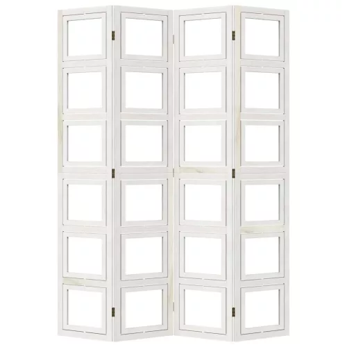  4 paneles fehér tömör császárfa térelválasztó