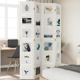  4 paneles fehér tömör császárfa térelválasztó