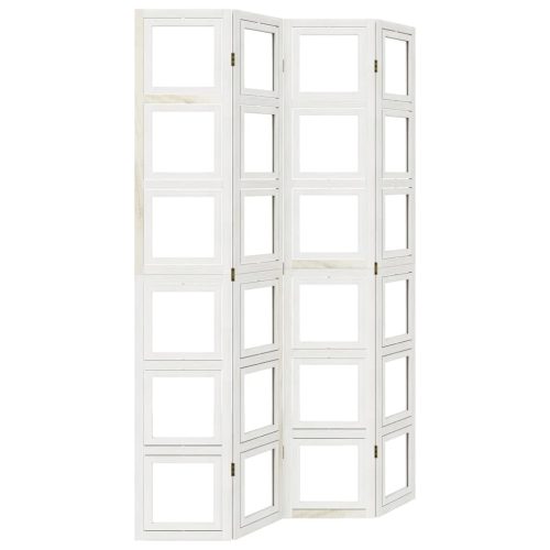  4 paneles fehér tömör császárfa térelválasztó