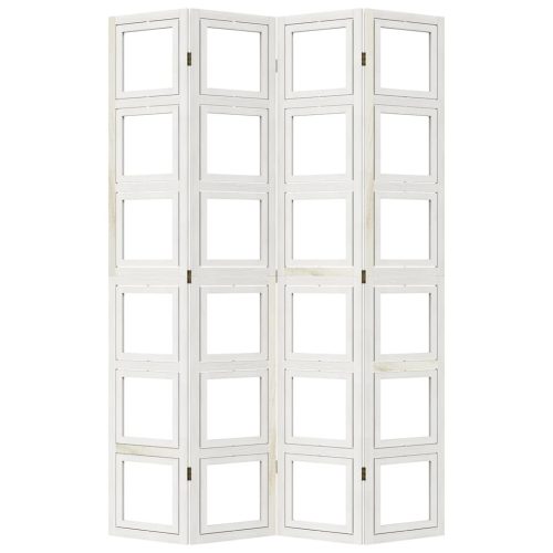  4 paneles fehér tömör császárfa térelválasztó