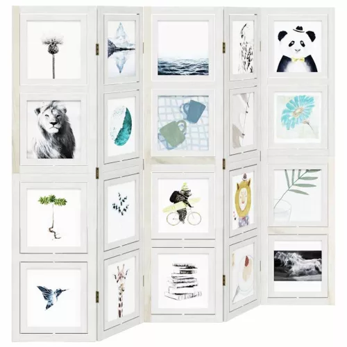  5 paneles fehér tömör császárfa térelválasztó